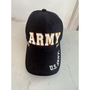 U.S. Army Black Baseball Hat w/ POW-MIA Tag & Army Pin | Adjustable Cap